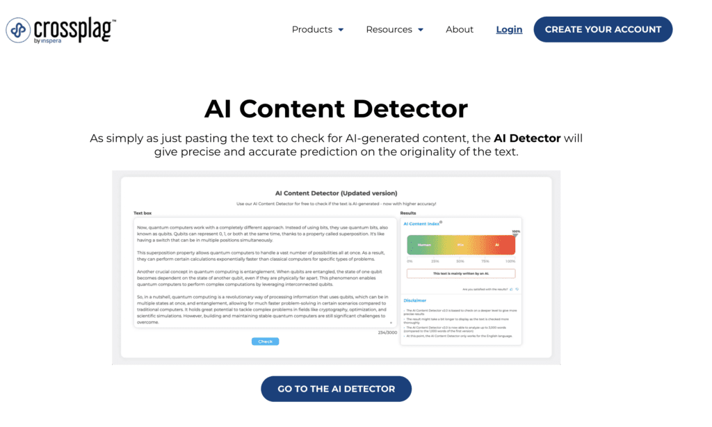 Crossplag - AI Content Detector